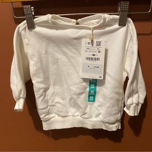 NWT ZARA WHITE BABY GIRL SWEATER SIZE 6-9 months